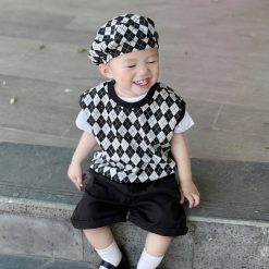 SSTK41 - Set gile + quần + áo sơ mi + mũ + nơ